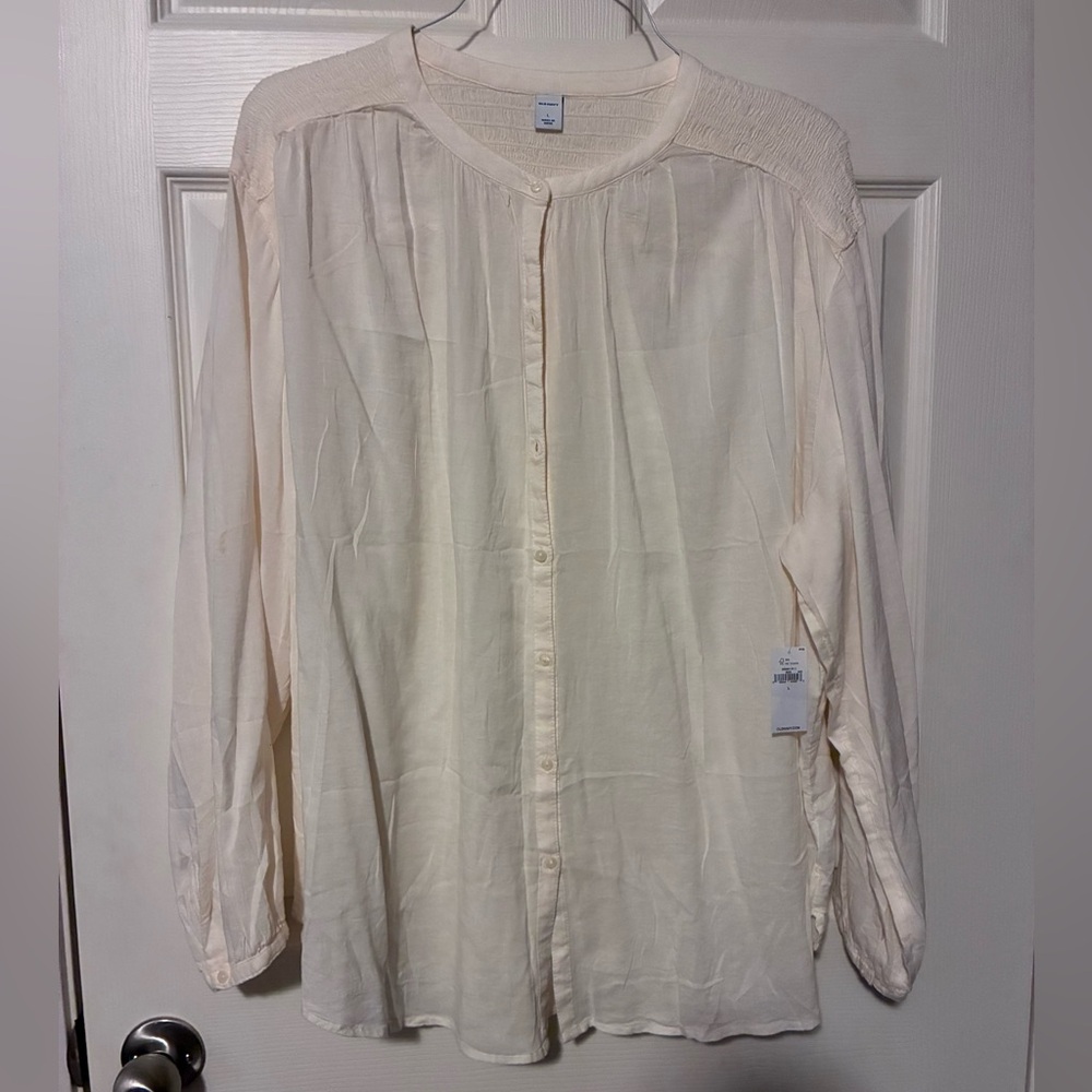Old Navy Off-White Button-Up Shirt